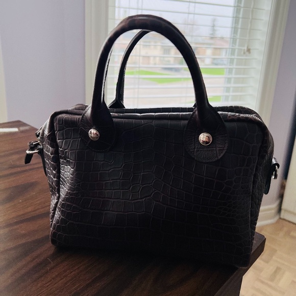 Longchamp - Top-Handle Leather Bag w/ Detachable Shoulder Strap, Good Condition! - Picture 2 of 10